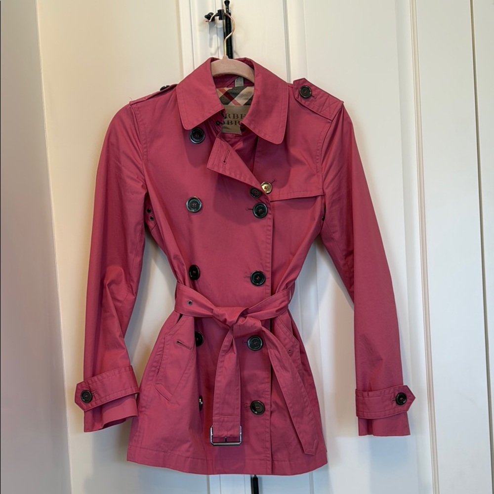 Burberry Pink Women's Short Trench Coat